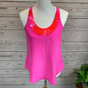 𝅺GRAHAM & Spencer Fuchsia pink sleeveless top Sz S 100% silk